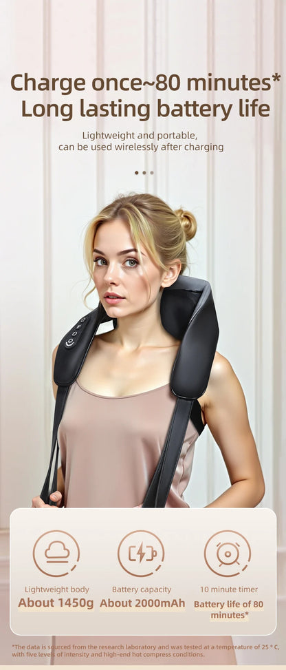 4D Shiatsu Neck and Shoulder Massager with Heat Electric Back Massagers