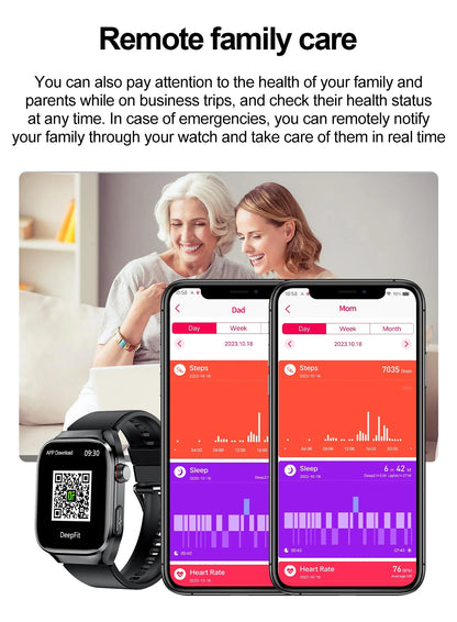 2026 New Nursing Grade Uric Acid Blood Lipids Smart Watch Men ECG+PPG Blood Pressure Heart Rate Bluetooth Call Health Smartwatch