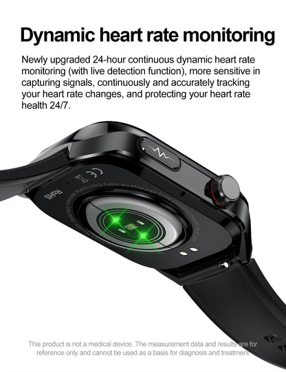 2026 New Nursing Grade Uric Acid Blood Lipids Smart Watch Men ECG+PPG Blood Pressure Heart Rate Bluetooth Call Health Smartwatch