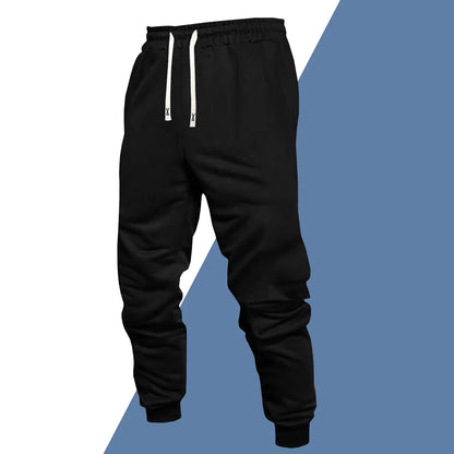 Men's 4-Piece Casual Pants, Solid Color Sports Pants, and Ankle Tied Outdoor Jogging Pants