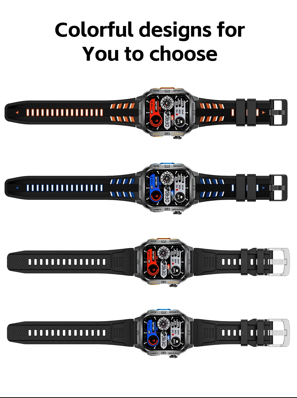 New Military Grade Smart Watch Men 2.01" AMOLED Screen Flashlight 5ATM Waterproof Swim Sports Fitness Tracker Call Smartwatches