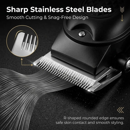 Professional 3-in-1 Electric Hair Clipper Set with LED Display.