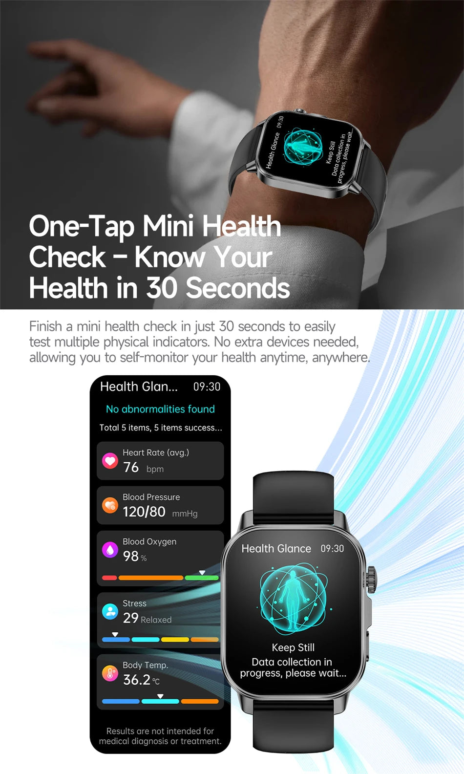 New Men Accurate Health Diagnosis ECG Smart Watch