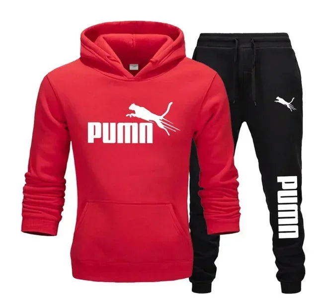 Autumn and Winter Men's Pullover Hoodie and Pants Two-Piece Set