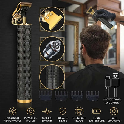 Professional Hair Clipper Set for Men, Cordless Haircut Kit with LED Display.