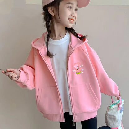 Hoodies Coat SpongeBob SquarePants Children gifts Zipper style Girls Boys Age 3-12 Kids Fashion