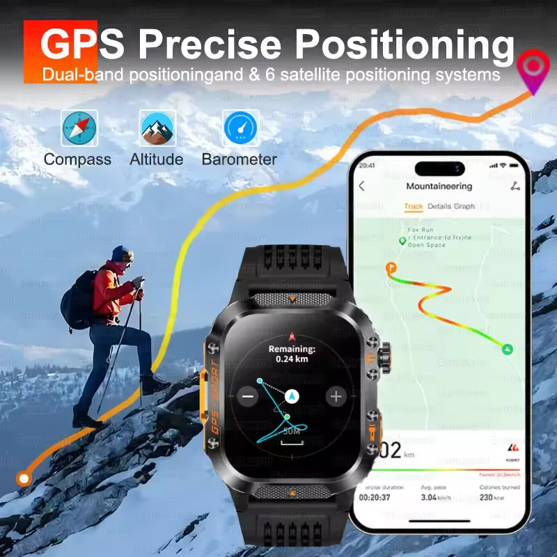 GPS T-Rex 3 Swim Sports Smart Watch 10ATM Waterproof Bracelet Flashlight Compass Bluetooth call Men Fitness Military Smartwatch