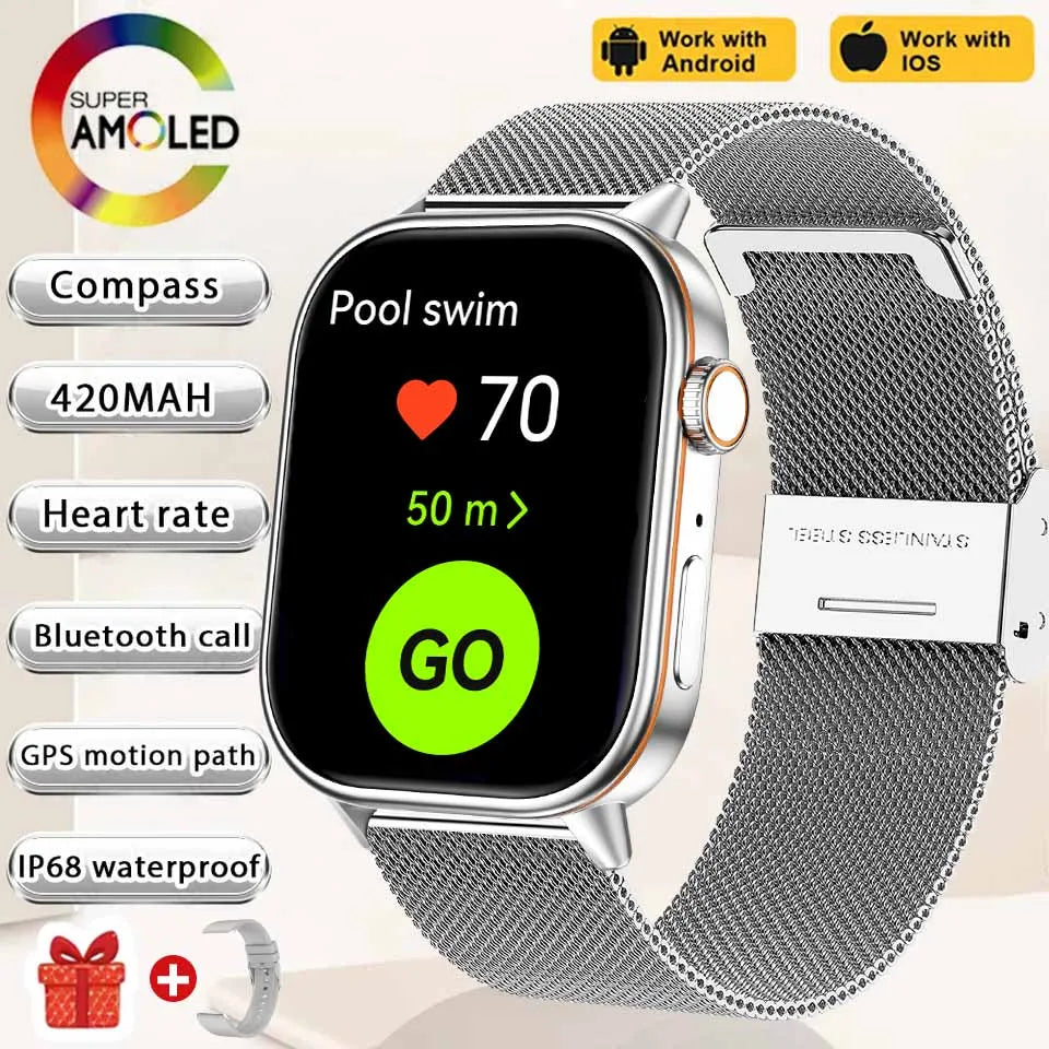 Newly Built-in GPS Sports Fitness Pilates Smart Watch Women Fashion Precise Positioning 5ATM Waterproof Bluetooth Call Bracelets