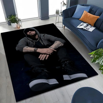 Tupac 2pac Rapper Eminem Hip Hop Rap God Art Rug for Bedroom Living Room Sofa Home Doormat Decor,