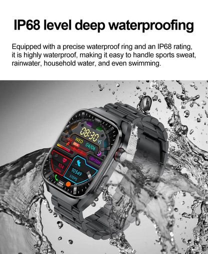 2026 New Nursing Grade Uric Acid Blood Lipids Smart Watch Men ECG+PPG Blood Pressure Heart Rate Bluetooth Call Health Smartwatch