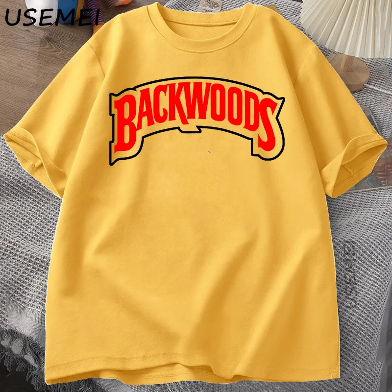 BACKWOODS T Shirts Men Women Retro Short Sleeve Cotton T-Shirt