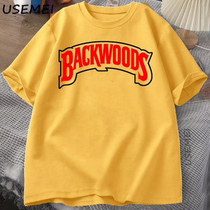 BACKWOODS T Shirts Men Women Retro Short Sleeve Cotton T-Shirt