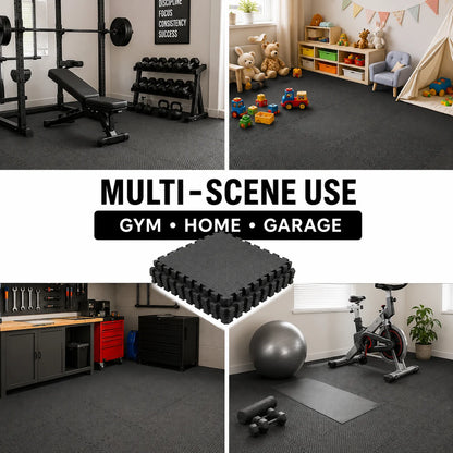 10-Piece High-Density, Bubble-Attached Workout Mat Set