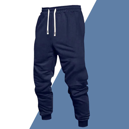 Men's 4-Piece Casual Pants, Solid Color Sports Pants, and Ankle Tied Outdoor Jogging Pants