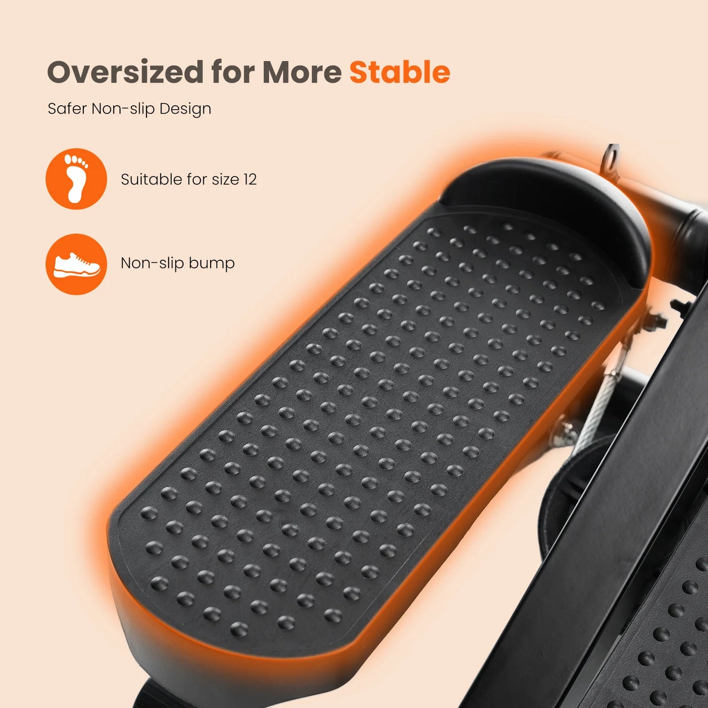 JHK Mini Stepper with Resistance Bands 300 LBS Weight Capacity Hydraulic Home Stepper Machine