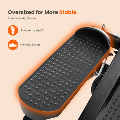 JHK Mini Stepper with Resistance Bands 300 LBS Weight Capacity Hydraulic Home Stepper Machine