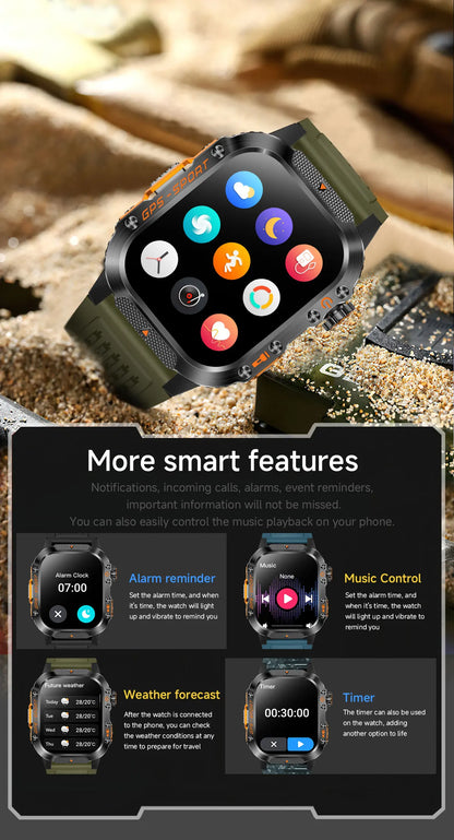 GPS T-Rex 3 Swim Sports Smart Watch 10ATM Waterproof Bracelet Flashlight Compass Bluetooth call Men Fitness Military Smartwatch