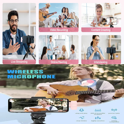 Wireless Lavalier Microphone Portable Mini Mic for iPhone Android PC Camera – Video Recording Live Streaming Vlog Gaming