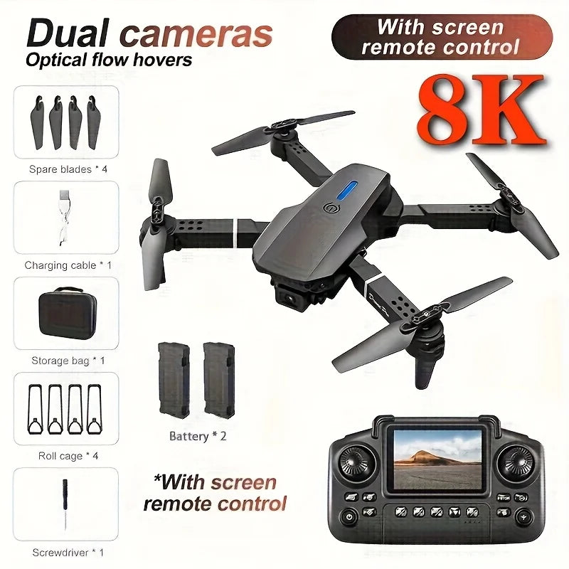 The 2026 Upgraded E88PRO MAX Foldable Drone Features Dual Cameras, Extra Batteries