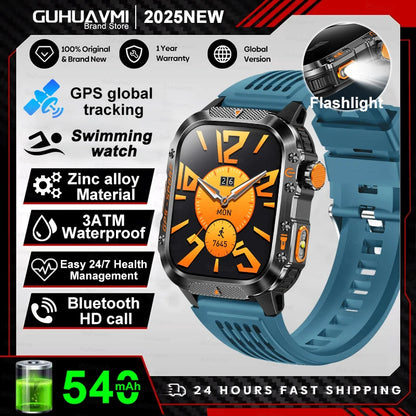 GPS T-Rex 3 Swim Sports Smart Watch 10ATM Waterproof Bracelet Flashlight Compass Bluetooth call Men Fitness Military Smartwatch