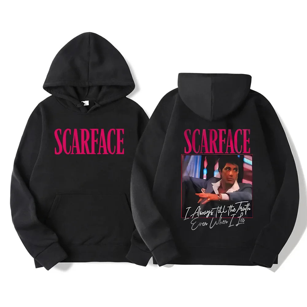 Classic Scarface Movie Hoodies Men Women Retro Gothic Pullovers Sweatshirts The World Is Your Tony Montana Streetwear
