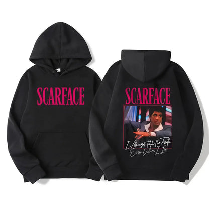 Classic Scarface Movie Hoodies Men Women Retro Gothic Pullovers Sweatshirts The World Is Your Tony Montana Streetwear