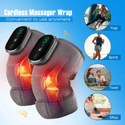 Eletric Heating Knee Massage Device Vibration Knee Pads for Shoulder Elbow Joint Warm Massage