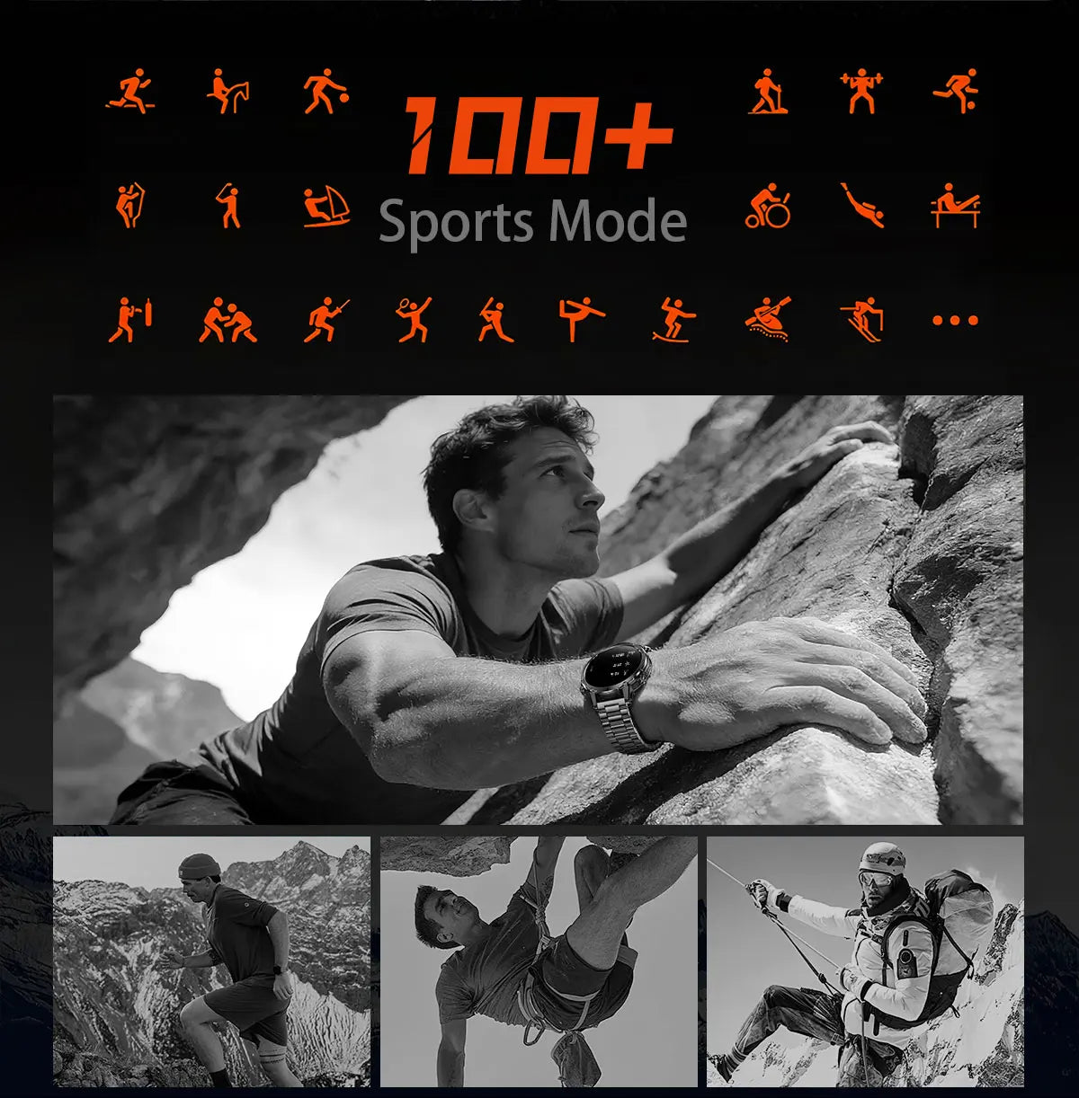 New 1400mAh Big Battery Smart Watch Men Outdoor GPS Flashlight IP68 Waterproof Bluetooth Call AMOLED Military Sports Smartwatch