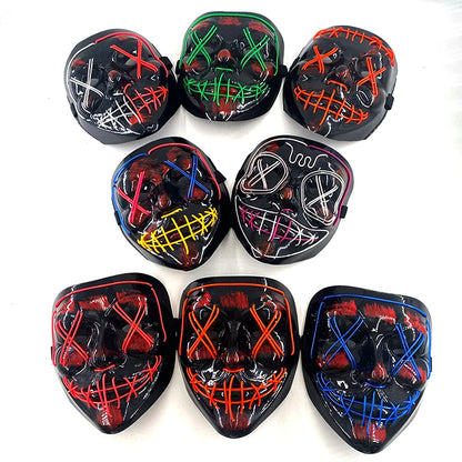 Wireless Neon LED Purge Mask Glow in The Dark Cosplay Horror Mask Halloween