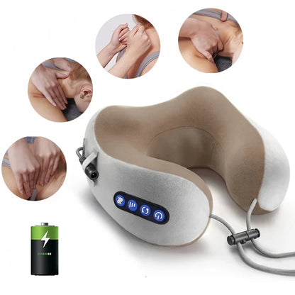 Multifunctional Portable Electric Neck Massager U-Shaped Pillow for Shoulder Cervical Relaxing