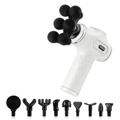 Mini Fascia Gun 38 Level High Frequency Vibration 6-Heads Body Massage Gun Muscle Relaxation Shoulde Waist Back Leg Arm Massager