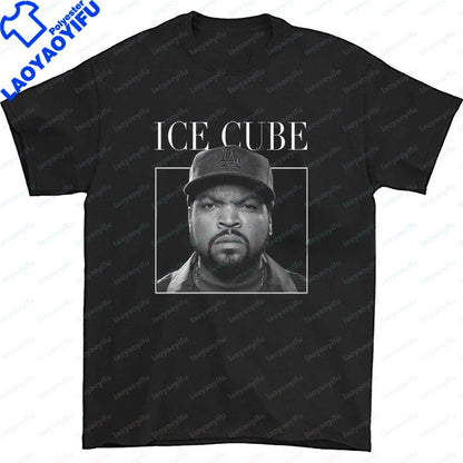 Men Clothing Ice Cube Rapper Hip Hop T-Shirt Vintage Rapper Graphic