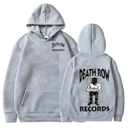 Death Row Inmate Record Print Hip-hop Street Cool Men Hooded Sweatshirt Autumn Winter Daily