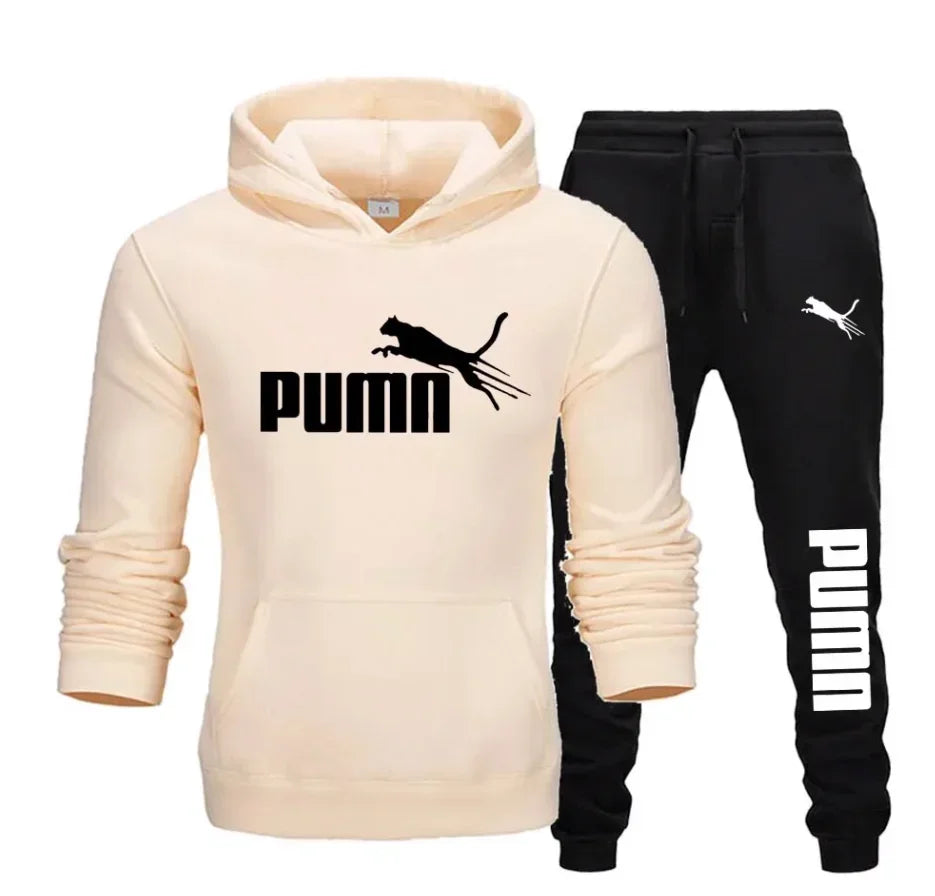 Autumn and Winter Men's Pullover Hoodie and Pants Two-Piece Set