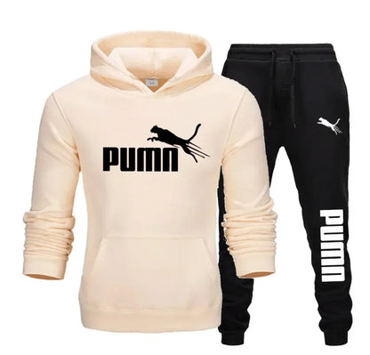 Autumn and Winter Men's Pullover Hoodie and Pants Two-Piece Set