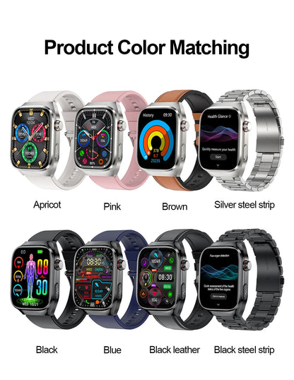 2026 New Nursing Grade Uric Acid Blood Lipids Smart Watch Men ECG+PPG Blood Pressure Heart Rate Bluetooth Call Health Smartwatch