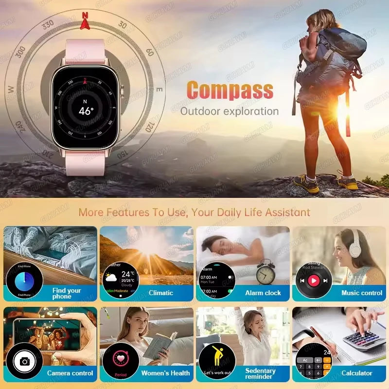 Newly Built-in GPS Sports Fitness Pilates Smart Watch Women Fashion Precise Positioning 5ATM Waterproof Bluetooth Call Bracelets