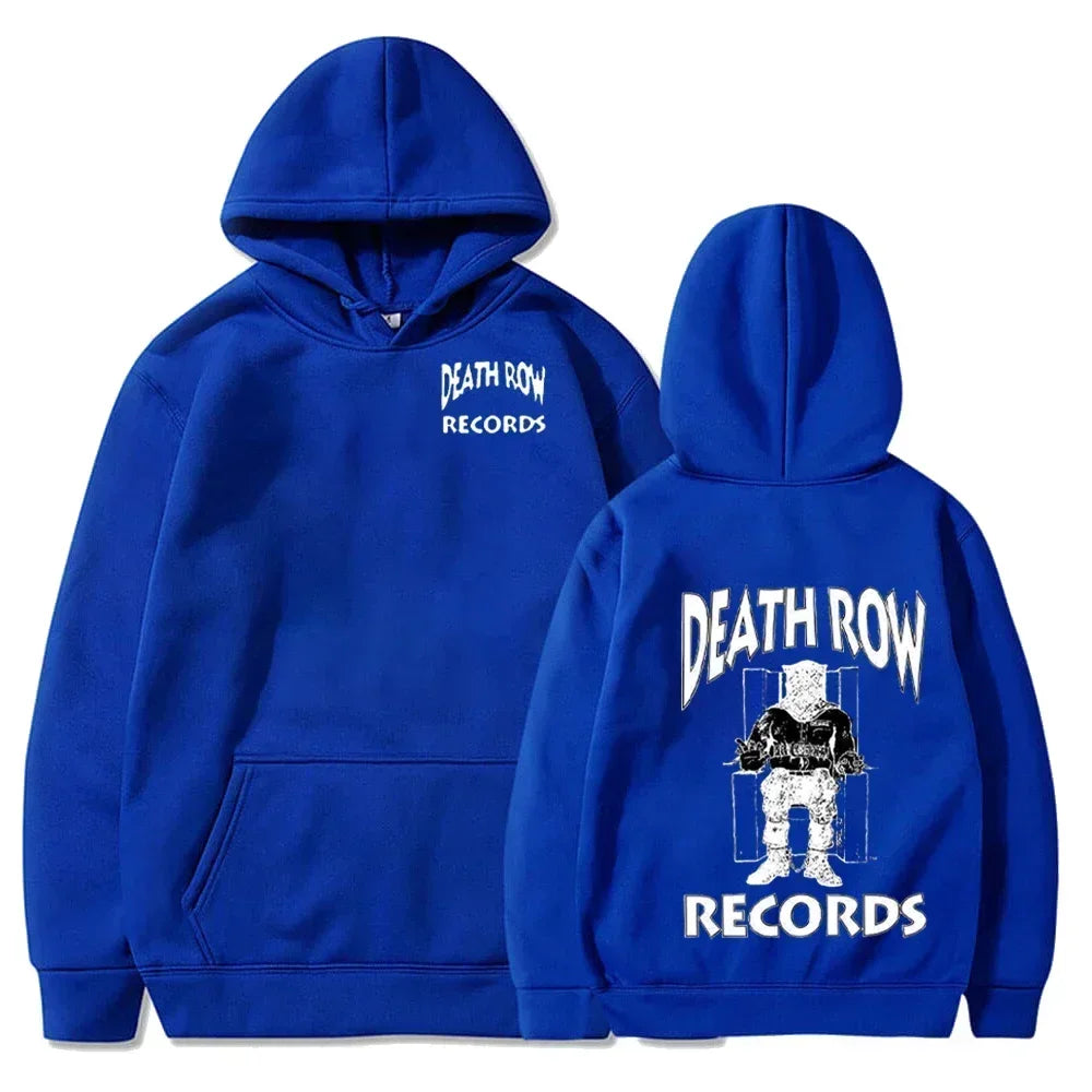 Death Row Inmate Record Print Hip-hop Street Cool Men Hooded Sweatshirt Autumn Winter Daily