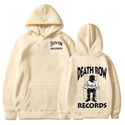 Death Row Inmate Record Print Hip-hop Street Cool Men Hooded Sweatshirt Autumn Winter Daily