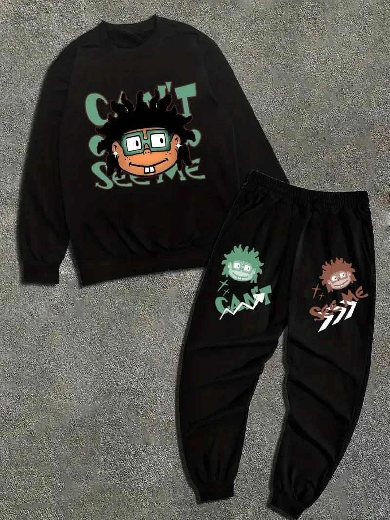 The new men's round-neck sweatshirt set for Spring and Autumn