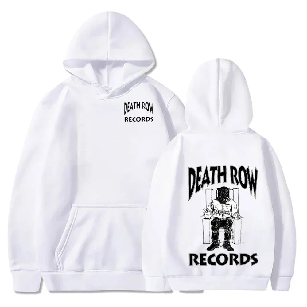 Death Row Inmate Record Print Hip-hop Street Cool Men Hooded Sweatshirt Autumn Winter Daily