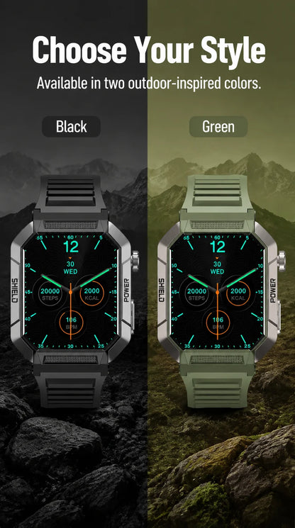 Military Smart Watch Men IP68Waterproof BT Call Fitness Tracker Heart Rate ECG Monitor