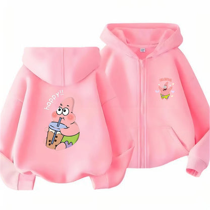 Hoodies Coat SpongeBob SquarePants Children gifts Zipper style Girls Boys Age 3-12 Kids Fashion