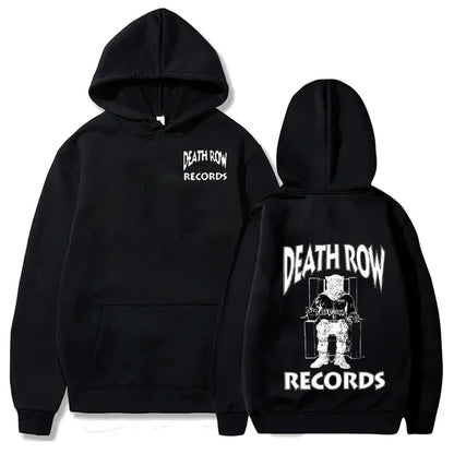 Death Row Inmate Record Print Hip-hop Street Cool Men Hooded Sweatshirt Autumn Winter Daily
