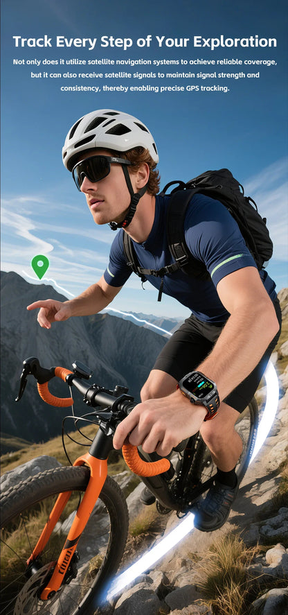 New Military Grade Smart Watch Men 2.01" AMOLED Screen Flashlight 5ATM Waterproof Swim Sports Fitness Tracker Call Smartwatches