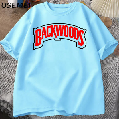 BACKWOODS T Shirts Men Women Retro Short Sleeve Cotton T-Shirt