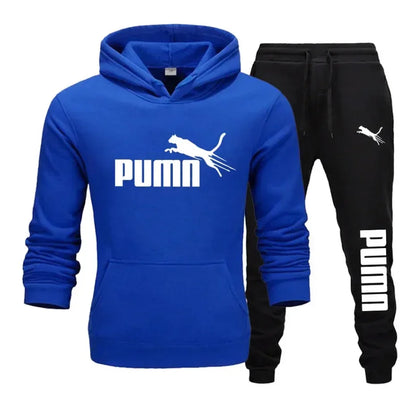 Autumn and Winter Men's Pullover Hoodie and Pants Two-Piece Set