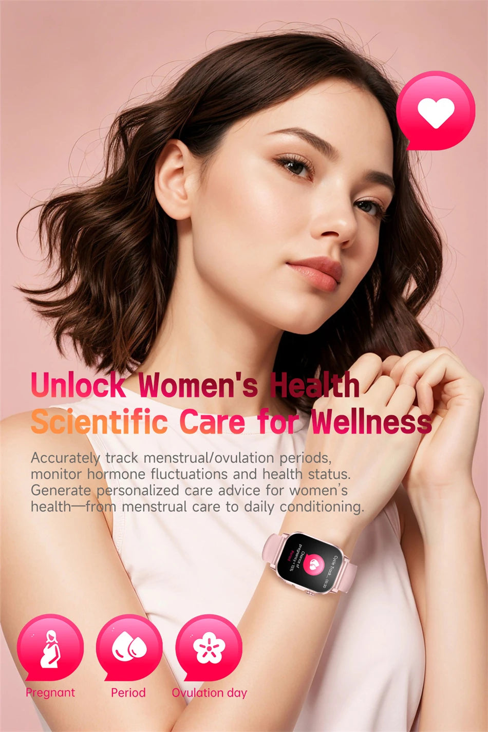 2026 Original Women Health Accurate Diagnosis Smart Watch ECG+HRV BP Blood Oxygen Uric Acid Heart Rate Bluetooth Call Smartwatch