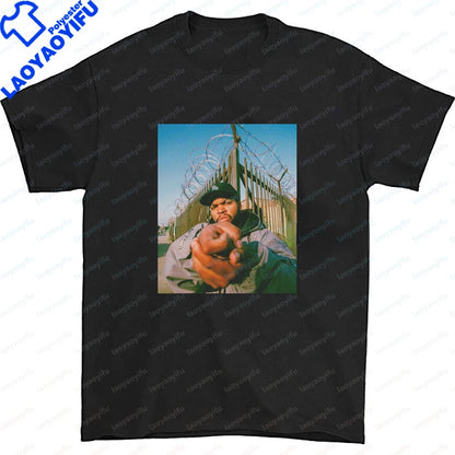 Men Clothing Ice Cube Rapper Hip Hop T-Shirt Vintage Rapper Graphic
