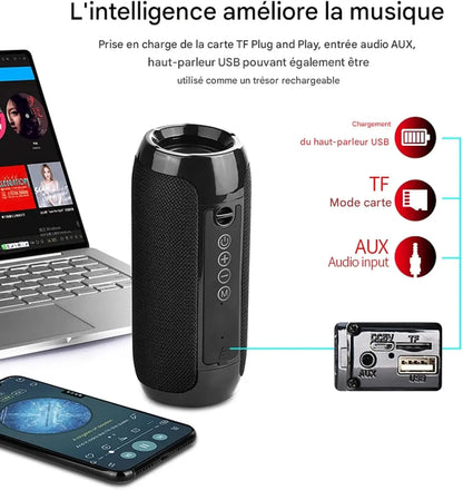 Portable Bluetooth Speaker Wireless , Ipx4 Waterproof Bluetooth 5.0 TWS MP3 Player
